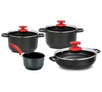 Batteria di Pentole 7 Pezzi in Alluminio Pressofuso Antiaderente Olympia Love