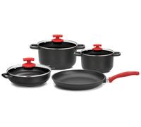 Batteria di Pentole 7 Pezzi in Alluminio Pressofuso Antiaderente Olympia Love Big