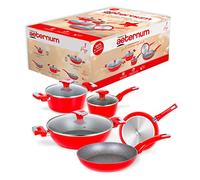 Batteria 8 Pezzi Antiaderente ad Induzione Sparkling Red