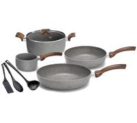 Batteria di Pentole 8 Pezzi in Alluminio Antiaderente Olympia Woody