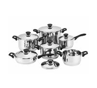 BATTERIA DI PENTOLE BAVARIA ANTIADERENTE 12 PEZZI IN ACCIAIO INOX 18/10 COPERCHI