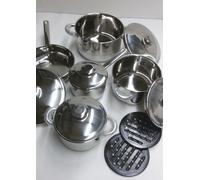 Batteria di pentole Bavaria in acciaio inox 12 pezzi cucina dietetica e informe.