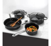 Batteria di Pentole Black Antiaderenti Marmorizzate 7 Pezzi
