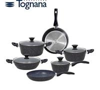 Batteria Di Pentole E Padelle 10 Pezzi Alluminio Nero Tognana Black Gemstone