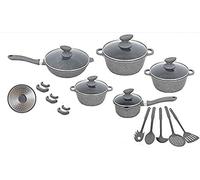 Batteria di pentole in pietra lavica Dg Bavaria 21 pezzi colore Grigio
