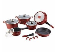 Batteria di pentole Set Pentole 14 pezzi Pietra Lavica Royalty line Colore bordò