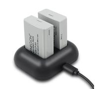 Batteria di ricambio (2 Pack) e caricatore rapido doppio per Canon LP E5 e Canon