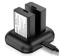 ENEGON Batteria di ricambio (2 ×1680mAh) e caricatore rapido doppio per Canon LP-E10 e fotocamere Canon EOS Rebel T3, T5, T6, Kiss X50, Kiss X70, EOS 1100D,1200D,1300D, 1500D, 2000D, 3000D, 4000D