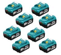 Batteria di ricambio 8 X 8,0 Ah per Makita - Batteria da 18 V compatibile con tutti gli strumenti e caricabatterie Makita da 18 V - Alternativa al BL1860 BL1850