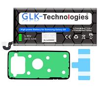 Batteria di ricambio ad alta potenza, compatibile con Samsung Galaxy S8 SM-G950F EB-BG950BBE | Batteria originale GLK-Technologies | Accu | 3200 mAh | Include 2 set di nastri adesivi