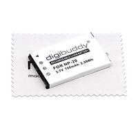 Batteria di ricambio adatta per Casio Exilim EX-M1, EX-M2, EX-S1, EX-S2, EX-S3, EX-S500, EX-S600, EX-Z5, EX-Z6, EX-Z7, EX-Z8, BenQ DC T700, DC T800 (sostituisce NP-20) fotocamera OTB con panno per la