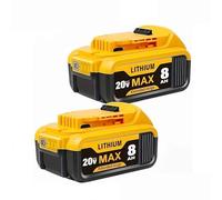 Batteria di ricambio al litio ad alta potenza da 12000 mAh for trapano elettrico e tosaerba DCB203 20V. Compatibile con Dewalt, utensile elettrico DCB206, DCB204.(8000mAh 2PCS)