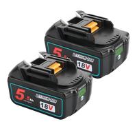 Batteria di ricambio compatibile con Makita, 18 V, 5,5 Ah, agli ioni di litio (nero)