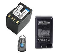 Batteria di ricambio digitale PLUS caricabatteria da viaggio per JVC BN: V428, V428U - Include custodia per accessori per lenti