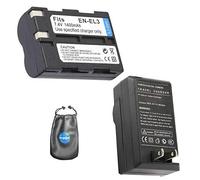 Batteria di ricambio digitale PLUS caricabatteria da viaggio per Nikon ENEL3e, D100, D50 - Include custodia per accessori per lenti