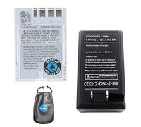Batteria di ricambio digitale PLUS caricabatteria da viaggio per Olympus BLM-5, DSLR E-3 - Include custodia per accessori per lenti