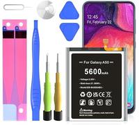Batteria di ricambio interna per Galaxy A50 A505F A30 A305F 5600mAh EB-BA505ABU ad alta capacità per Samsung Galaxy A50s, Galaxy A20, Galaxy A30, con kit di riparazione