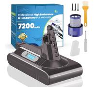 Batteria di ricambio per Dyson V10, 7200 mAh V10 Animal/Absolute/Motorhead SV12 V10 Fluffy Cordless Stick Vaccuum Cleaner con 1 filtro e 3 viti incluse nella confezione (non compatibile con SV10)
