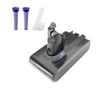 Batteria di Ricambio per Dyson V6 aspirapolvere DC62 DC58 DC59 DC61 DC74 SV03 SV05 SV06 SV07 SV09 SV04 SV08,STANEW Batteria di ricambio per Dyson con 2 filtri [Li-ION 21.6v 4000mAh]