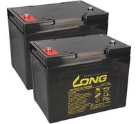 Batteria di ricambio per Invacare G23, 2 batterie al piombo Kung Long KPH75-12NE M6, 12 V, 75 Ah, resistente ai cicli