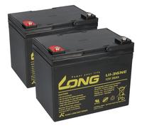 Batteria di ricambio per Invacare Mistral 2 X 12 V (24 V) 36 Ah resistente ai cicli AGM