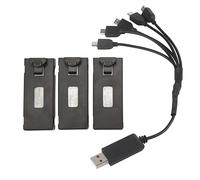 Batteria Drone, 3 pezzi RC Aereo Batteria al Litio Kit Cavo di Ricarica Luce Set RC Drone Batteria al Litio Aereo RC Batteria per E88 E88Pro LS E525 E525Pro 3.7v 2600mah (1800