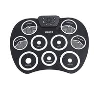 Batteria elettrica, 9 pad per bambini batteria elettronica con 2 pedali, 2 bacchette, USB portatile Roll up Drum Practice Pad Silicone pieghevole, Holiday Xmas Birthday Gift for