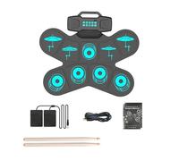Batteria elettrica Set 9 Drum Kids Practice Pad Electronic Drum Kits Con Costruito In Cuffia Bastone Di Batteria Fuori