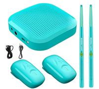 Batteria elettrica virtuale, batteria elettrica 3D con sensore di movimento, bacchette ricaricabili portatili con bacchette, pedali, 8 suoni, per principianti, bambini e adulti.,Light blue