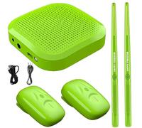 Batteria elettrica virtuale, batteria elettrica 3D con sensore di movimento, bacchette ricaricabili portatili con bacchette, pedali, 8 suoni, per principianti, bambini e adulti.,Verde