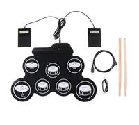 Batteria elettronica alimentata tramite USB, include uscita audio, adatta per cuffie e altoparlanti, con vari set elettronici per bambini
