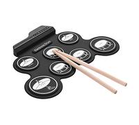 Batteria elettronica compatta USB arrotolabile in silicone con 7 pastiglie, pedali, per principianti, set digitale portatile per imparare a praticare intrattenimento in famiglia
