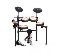 Batteria Elettronica Con Superficie In Mesh Per Principianti Set Di Batteria Elettronica Portatile Mesh Surface Double Trigger batteria elettronica professionale(Orange 3)