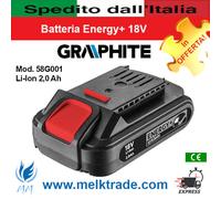 Batteria Energy+ 18V Mod. 58G001 - Linea Professional GRAPHITE