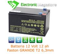 Batteria Ermetica Ricaricabile al Piombo 12V Volt 12Ah per bici elettriche