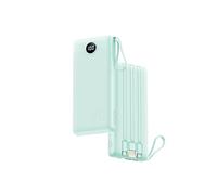 Batteria esterna 20000mAh Power Bank USB C 20W con cavi e display LED batteria portatile 4 uscite compatibile con iPhone, Huawei, Samsung Telefono Tablet (Verde)