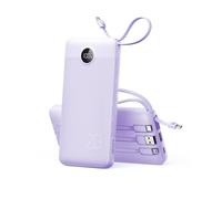 Batteria esterna 20000mAh Power Bank USB C 20W con cavi e display LED batteria portatile 4 uscite compatibile con iPhone, Huawei, Samsung Telefono Tablet (viola)