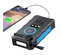 Batteria esterna solare - Caricatore portatile per telefono con torcia - Batteria wireless pieghevole con allarme SOS e da ciclismo, pesca ed escursionismo
