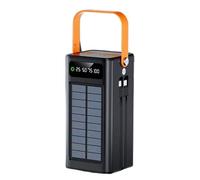 Batteria esterna solare, pacco esterno da 120W, 50000mAh attrezzatura di sopravvivenza con torcia e cavi integrati, unità di ricarica portatile per tutti i dispositivi mobili, viaggi, campeggio ed