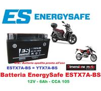 Batteria ESTX7A-BS=YTX7A-BS 12V-6Ah per ITALJET Millenium 125/150 dal 2000-2002