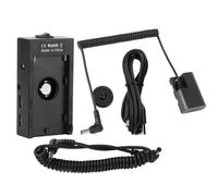 Batteria fittizia completamente decodificata per Canon EOS con porta CC e uscita USB. Ampia gamma di applicazioni in fotografia e streaming live.