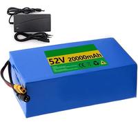 Batteria for bici elettrica da 52 V, 8 Ah, 10 Ah, 18 Ah, 20 Ah, agli ioni di litio con caricabatterie e scheda di protezione BMS.(52V 20AH,XT60)