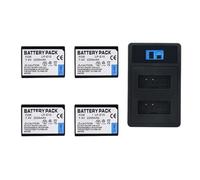 Batteria For Fotocamera Digitale LP-E10 LPE10 LP E10 Da 7,4 V E 2200 MAh - Compatibile Con Canon 1100D, 1200D, 1300D, 2000D, 4000D, Rebel T3, T5, T6, KISS X50, X70(4 battery 1 charger)
