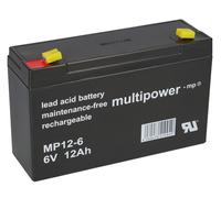 MULTIPOWER PB 6-12-6,35 MP12-6 BATTERIA AL PIOMBO 6 V 12 AH PIOMBO-AGM L X A P