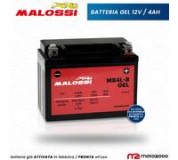 BATTERIA GEL ATTIVATA MALOSSI MB4L-B YB4L-B 12V 4AH PEUGEOT FOX JET FORCE 50 2T