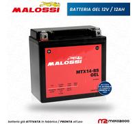 BATTERIA GEL ATTIVATA MALOSSI MTX14-BS 12V 12AH YTX14-BS PER PIAGGIO CARNABY 200