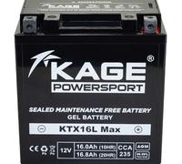 Batteria GEL Starter Batteria KAGE YTX16-BS-1 Suzuki LT-A 500 F AM41A 2000-2003