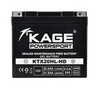 Batteria GEL Starter KAGE KTX20HL-BS 12 V per Harley V-Rod Sporster Fat Boy