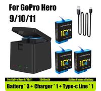 Batteria Gopro Hero 12 11 10 9 3 Batterie go pro + caricatore in omaggio