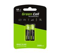 BATTERIA GREEN CELL 2x Ricaricabili AA 2000mah Hr6 1.2v per Telecomandi Torcia Bilancia